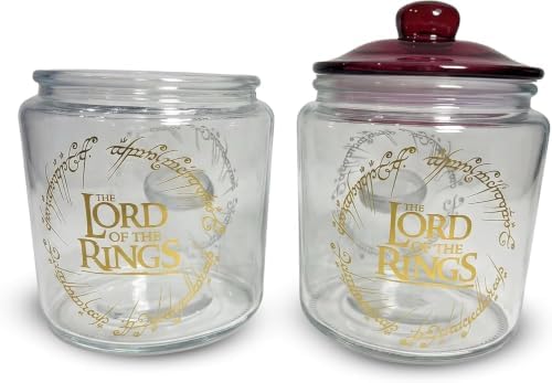 Silver Buffalo Lord of the Rings Scripture Foil, Glass Jar with Lid