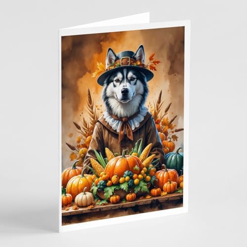 Caroline's Treasures Siberian Husky Dogs Blank 5x7 Note Cards Set of 8 by CarolinesTreasures