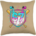Thanksgiving 67 Six Seven Meme Drip Baseball Turkey Day Throw Pillow by Unknown