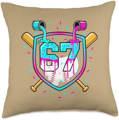 Thanksgiving 67 Six Seven Meme Drip Baseball Turkey Day Throw Pillow by Unknown