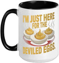 I’m Just Here for the Deviled Eggs Egg Expert Deviled Egg Ceramic Mug, Black/White, 15oz by Unknown