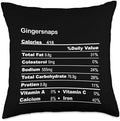 Family Matching Thanksgiving Tee for Family Funny Gingersnaps Thanksgiving Nutritional Fact Throw Pillow, 18x18, Multicolor by Unknown