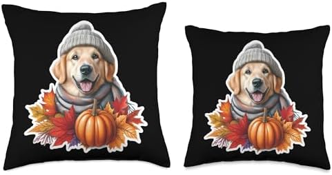Autumn Fall Kuvasz Dog Owner Thanksgiving Mom Dad Pampkin Throw Pillow - Image 3