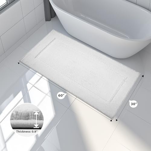 anllugs Bathroom Rugs, 30" x 60" Soft Bath Rugs, White