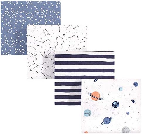 Hudson Baby Unisex Baby Cotton Flannel Receiving Blankets, Space, One Size by HudsonBaby