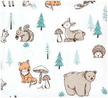 Hudson Baby Unisex Baby Cotton Flannel Receiving Blankets, Neutral Woodland Pals, One Size (Pack of 2) - Image 3