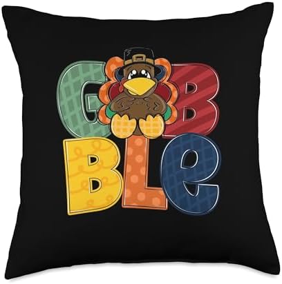 Thanksgiving Day Gobble Turkey Trot Funny Throw Pillow by Unknown