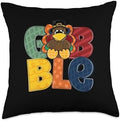 Thanksgiving Day Gobble Turkey Trot Funny Throw Pillow by Unknown