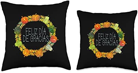 Feliz Dia De Gracias - Happy Thanksgiving Day Spanish Throw Pillow - Image 3
