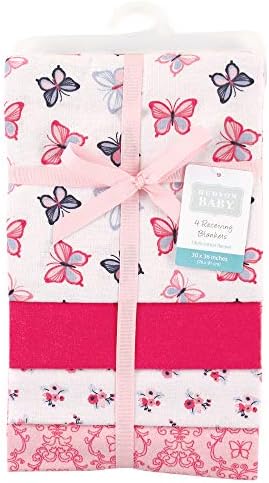 Hudson Baby Unisex Baby Cotton Flannel Receiving Blankets, Butterflies, One Size - Image 2
