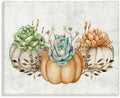 Chic Pumpkin Succulent Autumn, 36 x 48 Inch Canvas Wall Art by StupellIndustries