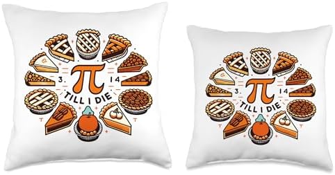 Pie Math Pun Thanksgiving Pie Till I Die Math Pun Funny Thanksgiving Graphic Throw Pillow, 18x18, Multicolor - Image 3