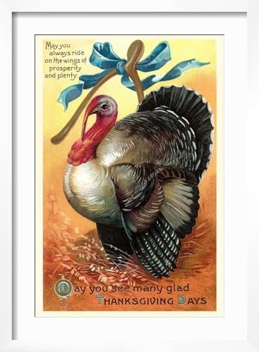 Art.com Wall Art Print Turkey and Wishbone on White Frame, 16" x 22" - Image 2