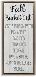 'Fall Bucket List Casual Sign'| Floating Frame Canvas Art by StupellIndustries