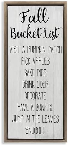 'Fall Bucket List Casual Sign'| Floating Frame Canvas Art by StupellIndustries