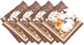 Elrene Home Fashions Wheatland Harvest Fall/Thanksgiving Cloth Dinner Napkins, 17"x17", Set of 4 by ElreneHomeFashions