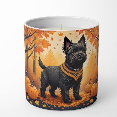 Caroline's Treasures DAC1032CDL Black Cairn Terrier Fall Decorative Soy Candle Nature Soy Wax Essential Oil Home Decor Ideal for Bedroom Kitchen Bath Office Gift, 10 oz by CarolinesTreasures