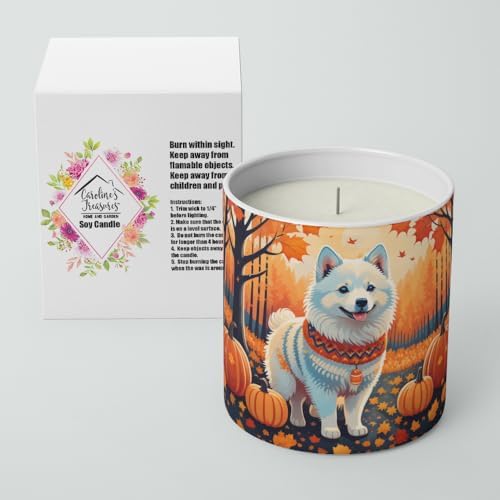 Caroline's Treasures DAC1006CDL American Eskimo Fall Decorative Soy Candle Nature Soy Wax Essential Oil Home Decor Ideal for Bedroom Kitchen Bath Office Gift, 10 oz - Image 2