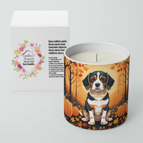 Caroline's Treasures DAC1014CDL Beagle Fall Decorative Soy Candle Nature Soy Wax Essential Oil Home Decor Ideal for Bedroom Kitchen Bath Office Gift, 10 oz - Image 2