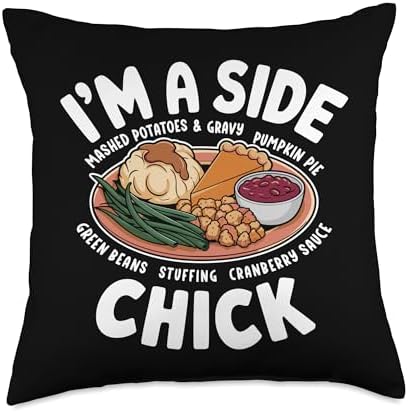 I'm A Side Chick, Grateful Thankful Blessed, Thanksgiving Throw Pillow by HadleyDesigns