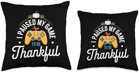 I Paused My Game To Be Thankful, Gamer Happy Thanksgiving Throw Pillow - Image 3