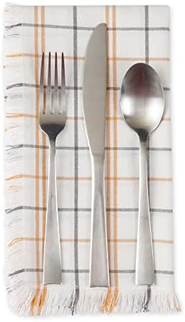DII Autumn Afternoon Farmhouse Kitchen Thanksgiving & Fall Décor for Home, Napkin Set, 20x20, Harvest Check, 6 Piece - Image 3