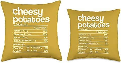 Cheesy Potatoes Nutrition Fact Funny Thanksgiving Christmas Throw Pillow - Image 3