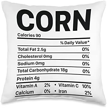 Thanksgiving Corn Calories Menu Thankful Throw Pillow by Unknown