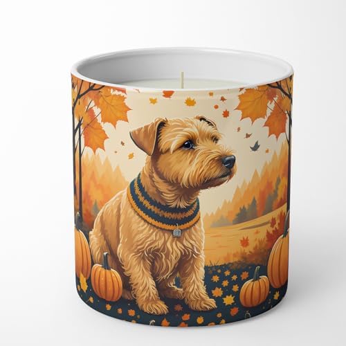 Caroline's Treasures DAC1057CDL Lakeland Terrier Fall Decorative Soy Candle Nature Soy Wax Essential Oil Home Decor Ideal for Bedroom Kitchen Bath Office Gift, 10 oz by CarolinesTreasures