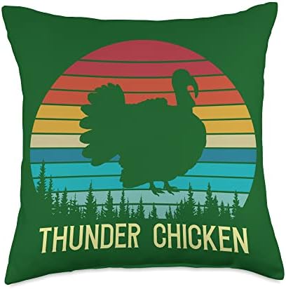 Thunder Chicken Family Matching Thanksgiving Turkey Day Throw Pillow by Unknown