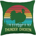 Thunder Chicken Family Matching Thanksgiving Turkey Day Throw Pillow by Unknown