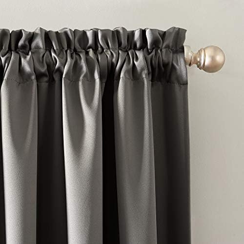 Sun Zero Oslo Theater Grade Extreme Total Blackout Rod Pocket Curtain Panel, 52" x 84", Gray