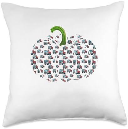 Trucks Costume Driver Halloween Thanksgiving Pumpkin Throw Pillow by Unknown