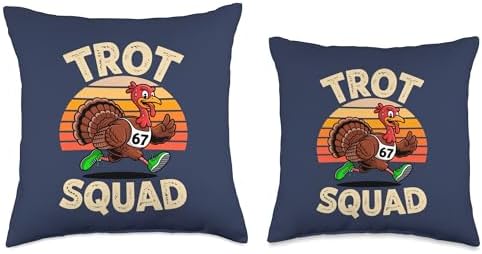 Thanksgiving Day 5k Shirt Trot Squad 67 Turkey Running 2025 Throw Pillow - Image 3