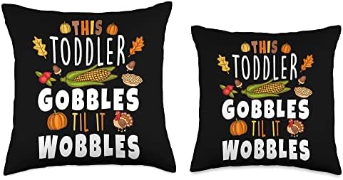Gobble Till You Wobble Toddler Boys Thanksgiving Pumpkin Throw Pillow - Image 3