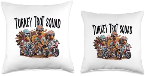 Turkey Trot Squad Thanksgiving Trot Race Women Men Kids Throw Pillow - Image 3