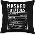 Mashed Potatoes Nutrition Facts Funny Thanksgiving Throw Pillow by Unknown