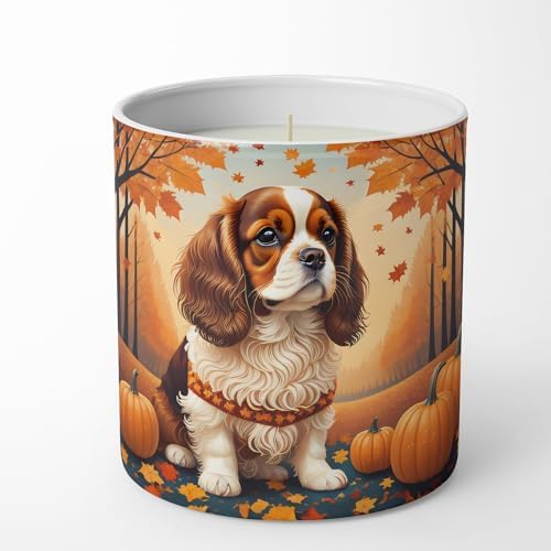 Caroline's Treasures DAC1033CDL Cavalier Spaniel Fall Decorative Soy Candle Nature Soy Wax Essential Oil Home Decor Ideal for Bedroom Kitchen Bath Office Gift, 10 oz - Image 4