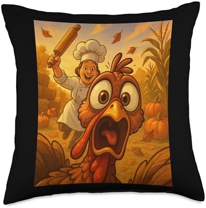 Funny Turkey Escape for a Happy Thanksgiving Day Throw Pillow by Unknown