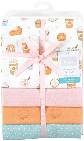 Hudson Baby Unisex Baby Cotton Flannel Receiving Blankets, Pumpkin Spice, One Size - Image 2