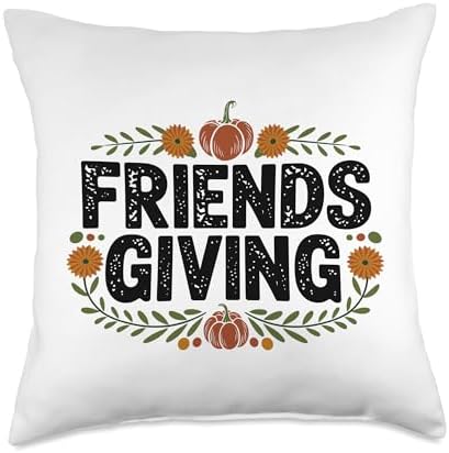Friendsgiving Friends Giving, Thankful For You, Thanksgiving Throw Pillow by HadleyDesigns