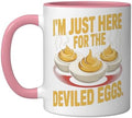 I’m Just Here for the Deviled Eggs Egg Expert Deviled Egg Ceramic Mug, Pink/White, 11oz by Unknown