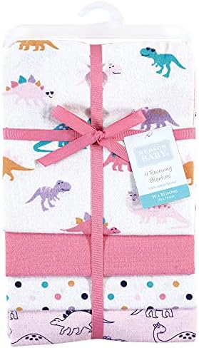 Hudson Baby Unisex Baby Cotton Flannel Receiving Blankets, CuteASaurus, One Size - Image 2