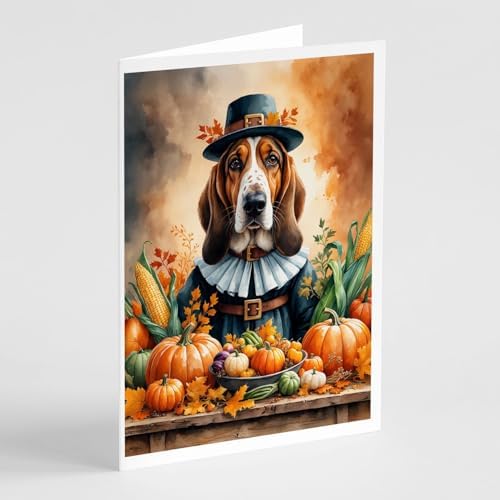 Caroline's Treasures Basset Hound Dogs Blank 5x7 Note Cards Set of 8 by CarolinesTreasures
