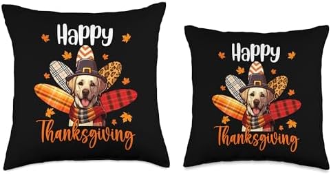 Happy Thanksgiving Labrador Cosplay Leopard Turkey Owner Throw Pillow - Image 3