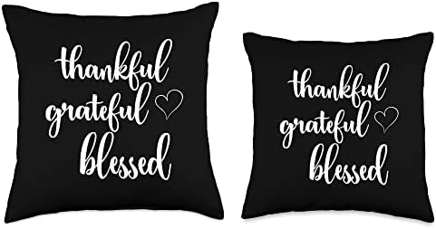 Thanksgiving Thankful Grateful Blessed Thankful Throw Pillow - Image 3