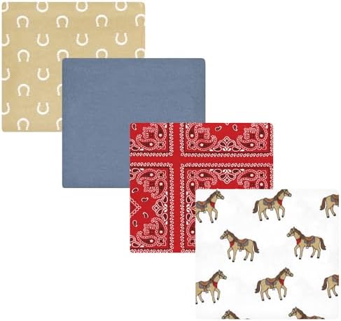 Hudson Baby Unisex Baby Cotton Poly Flannel Receiving Blankets, Cowboy, One Size by HudsonBaby