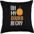 Thanksgiving Joke Pumpkin Dessert - Oh My Gourd Becky Throw Pillow by Unknown