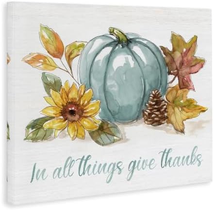 Stupell Industries 'in All Things Give Thanks Sentiment Blue'| Canvas Art - Image 2