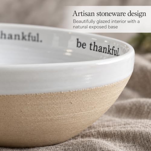 Mud Pie Thankful Bowl with 25 Gratitude Cards, Stoneware Thanksgiving Bowl - Image 4